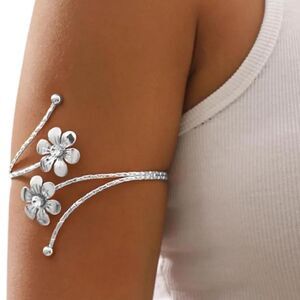 Silver Flower Open Armband Bracelet NEW